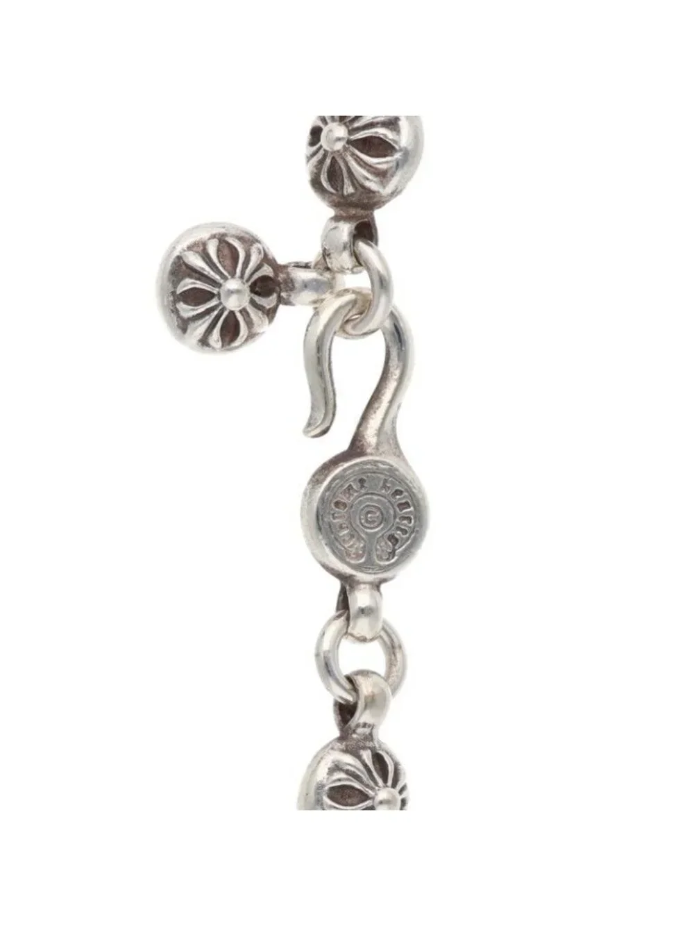 Chrome Hearts 1 CH Crossball Chain Small CH Cross Silver